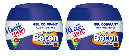 Vivelle Dop - Gel Coiffant aux Vitamines Fixation Béton Force 9 Pour Homme - 150 ml - Lot de 2
