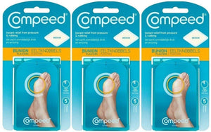 THREE PACKS of Compeed Bunion Plasters x5 - Medium by Compeed