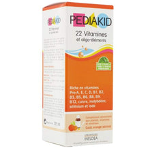 Pediakid - Sirop 22 vitamines/oligo à l'abricot- orange - 125 ml flacon - Croissance équilibrée