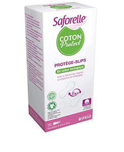 Saforelle COTON Protect - Protège-slips en coton Biologiques - Lot de 2 x 30 Protège slips flexibles et extra fins