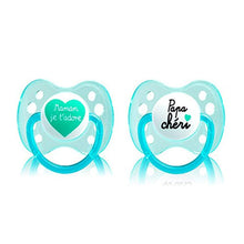 Dodie - Sucette Anatomique Silicone Duo Papa, Maman chérie 0-6m+ N°31