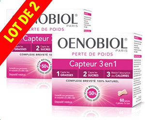 Oenobiol Capteur 3 en 1 PERTE DE POIDS - 1 MOIS DE TRAITEMENT - LOT de 2 x 60 Gélules