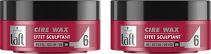 Taft Cire Effet Sculptant/Tenue Ultra Forte Gel Coiffant 75 ml - Lot de 2