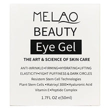 Melao Eye Gel, Gel pour le contour des yeux, Acide Hyaluronique et Vitamine-E, 50ml,Anti-Cernes, Anti-Poches, Anti-rides, Hydratant, Liftant, Raffermissant