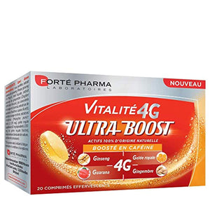 Forté Pharma Vitalité 4G Ultra-Boost | Complément alimentaire énergisant à base d'ingrédients d'origine naturelle | 20 comprimés effervescents