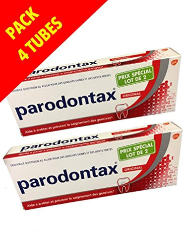 Parodontax Dentifrice Fluor - Pate Gingivale pour Gencives - 2 Lots de 2 x 75 ml