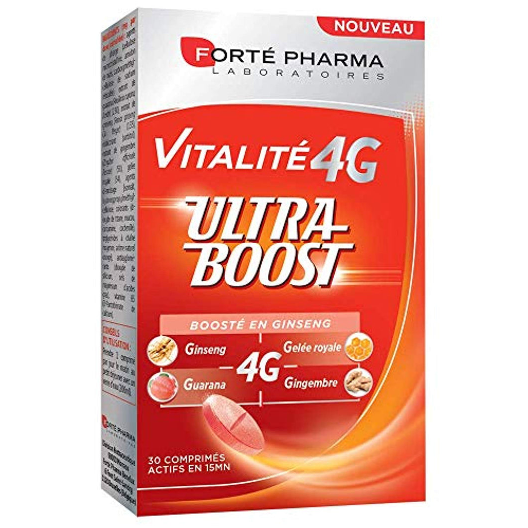 Forté Pharma Vitalité 4G Ultra-Boost | Complément alimentaire booster d'énergie à base d'ingrédients d'origine naturelle | 30 comprimés à avaler = 1 mois