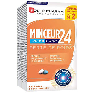 Forté Pharma Minceur 24 Jour/Nuit Brûleur de Graisse Pack de 2 x 28 Comprimés