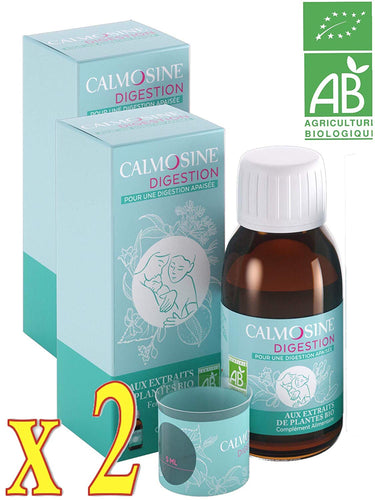 LAUDAVIE Calmosine - CALMOSINE digestion - Boisson apaisante et digestive aux extraits de plantes BIO - Lot de 2 x 100 ml