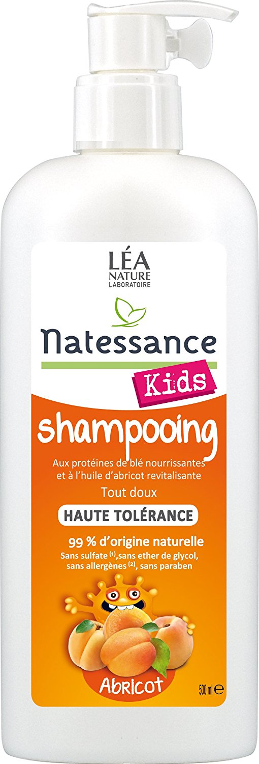 Natessance Kids Shampooing Haute Tolérance Abricot sans Sulfates 500 ml
