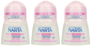 Narta - Déodorant Femme Bille Anti-Transpirant Bio-Efficacité 48h - 50 ml - Lot de 3